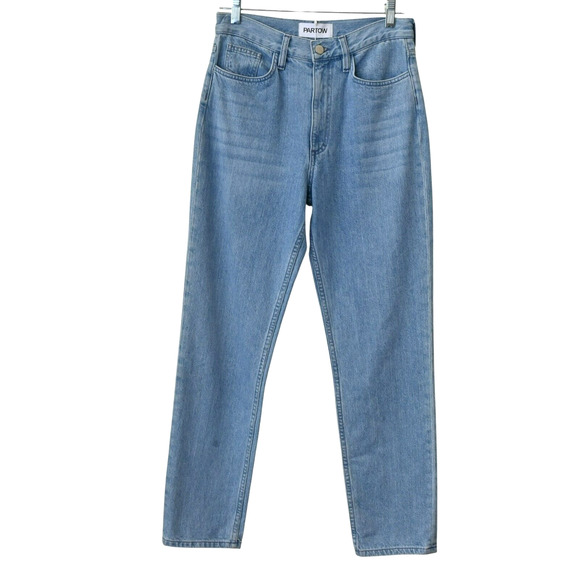 Partow Mika High Waist Jeans Indigo Blue Denim Size 4 Light Wash Tapered Cropped